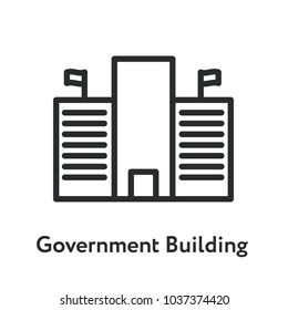 Government Federal Building Flag Minimal Flat Line Outline 
Stroke Icon