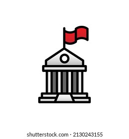 Ilustración de vectores de iconos de línea rellenados en el gobierno WIth