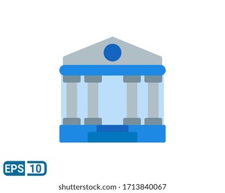 government flat style icon for design graphic, website, UI. sign isolated on white background. Editable color. EPS 10