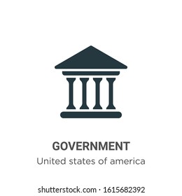 Government glyph icon vector on white background. Flat vector government icon symbol sign from modern united states of america collection for mobile concept and web apps design.