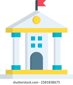 Government Icon Flat Vector Illustration