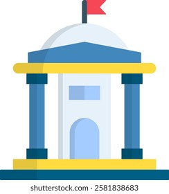 Government Icon Flat Vector Illustration