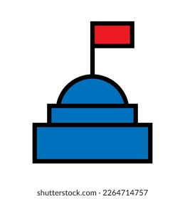 Government icon line isolated on white background. Black flat thin icon on modern outline style. Linear symbol and editable stroke. Simple and pixel perfect stroke vector illustration