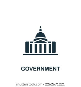 Icono de gobierno. Señal monocroma simple de la colección de libertad. Icono de gobierno para logotipo, plantillas, diseño web e infografías.