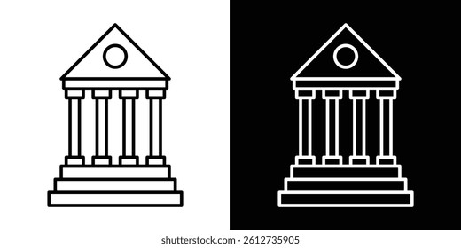 Government icon set. Black illustration isolated for graphic and web design