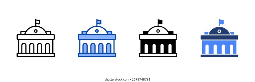 Conjunto de iconos de gobierno colección de estilo múltiple