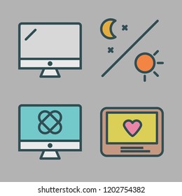 government icon set. vector set about day and monitor icons set.