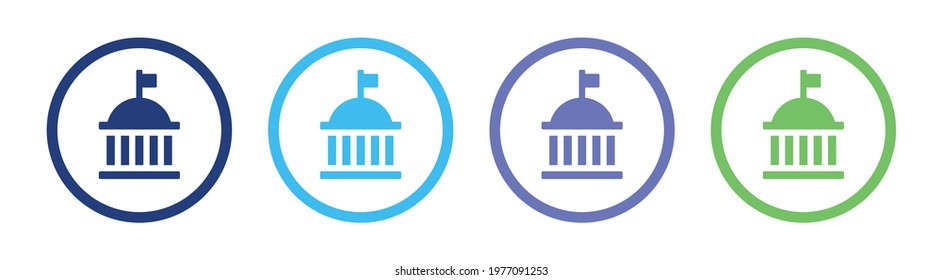 Government icon set, vector illustration