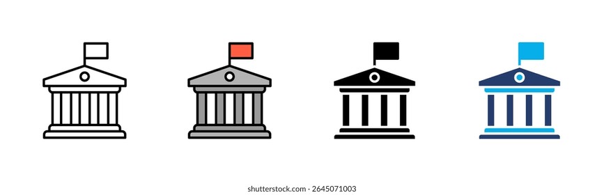 Government icon sheet multiple style collection