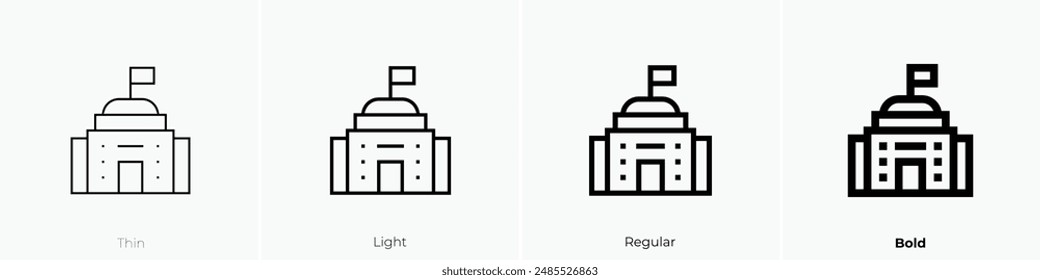 government icon. Thin, Light Regular And Bold style design isolated on white background