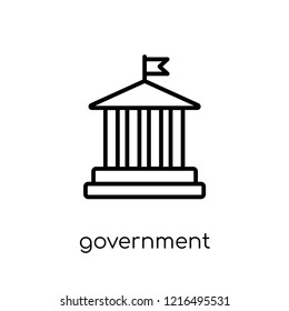 Government icon. Trendy modern flat linear vector Government icon on white background from thin line United States of America collection, editable outline stroke vector illustration