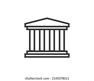 Government icon vector. Building construction symbol. Architecture residental design. Classic estate city sign