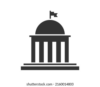 Government icon vector. Building construction symbol. Architecture residental design. Classic estate city sign