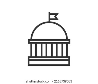 Government icon vector. Building construction symbol. Architecture residental design. Classic estate city sign