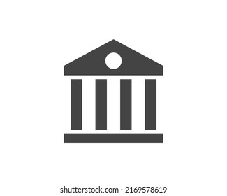 Government icon vector. Building construction symbol. Architecture residental design. Classic estate city sign