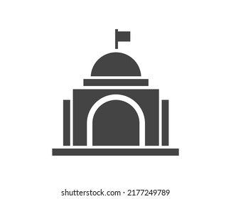 Vector de icono de gobierno. Símbolo de construcción de edificios. Arquitectura de diseño residencial. Señal de la ciudad de estado clásico