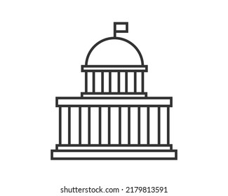 Government icon vector. Building construction symbol. Architecture residental design. Classic estate city sign