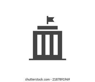 Government icon vector. Building construction symbol. Architecture residental design. Classic estate city sign