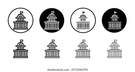 Government icon vector line logo mark or symbol set collection outline style
