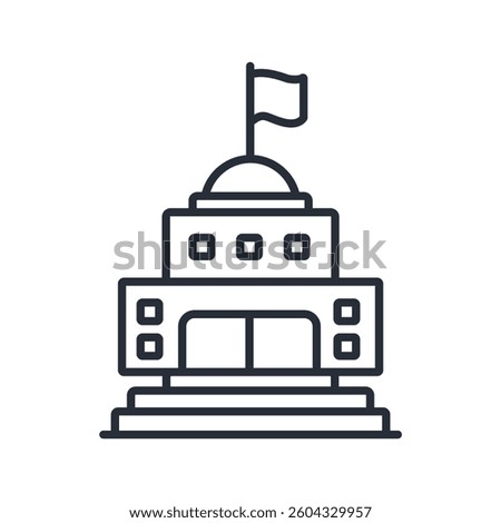 government icon. vector.Editable stroke.linear style sign for use web design,logo.Symbol illustration.