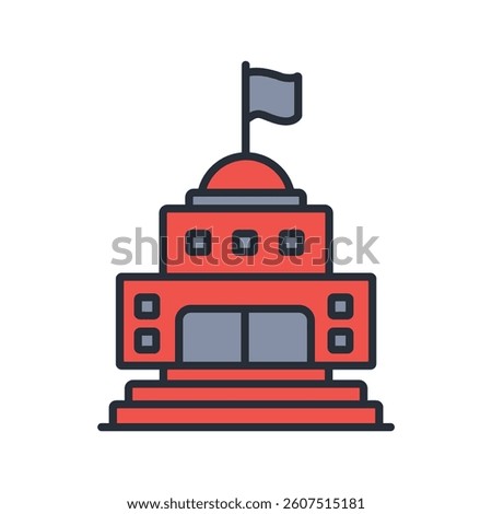 government icon. vector.Editable stroke.linear style sign for use web design,logo.Symbol illustration.