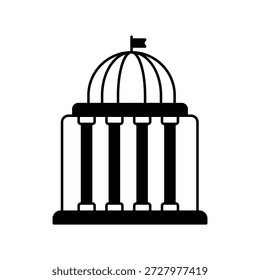 Icono de gobierno con fondo blanco Vector ilustración de stock