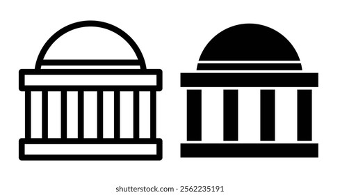 Government Icons pack in outlined and flat versions
