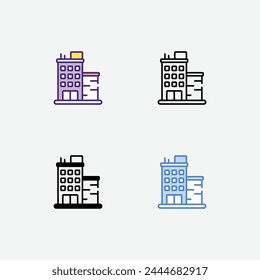 Government icons set in 4 different style vector illustration
