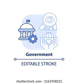 Government light blue concept icon. Big data application abstract idea thin line illustration. Improve public-sector work. Isolated outline drawing. Editable stroke. Arial, Myriad Pro-Bold fonts used