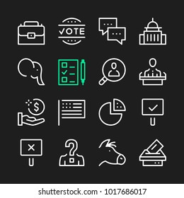 Government line icons. Modern graphic elements, simple outline thin line design symbols. Vector icons set