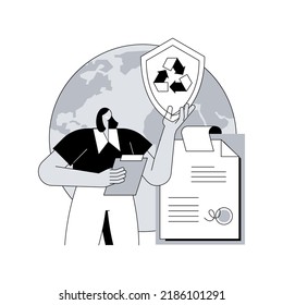 Government mandated recycling abstract concept vector illustration. Ecological regulations, local recycling law, municipal solid waste, recyclable materials, curbside program abstract metaphor.