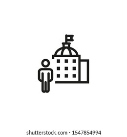Government Official Line Icon. Building, Administration, Representative. Government Concept. Vector Illustration Can Be Used For Topics Like Public Services, Politics, Executive