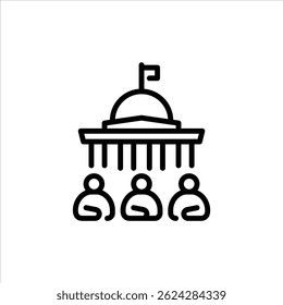 government outline icon. politics line art illustration.