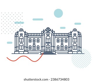 Government Palace of Peru - Lima - Stock Illustration as EPS 10 File