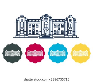 Government Palace of Peru - Lima - Stock Illustration as EPS 10 File