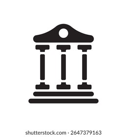  government pillar building icon. Vector of institutional building with columns, ideal for law or education.