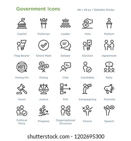Government Politics Election Outline Icons