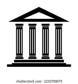 Government and ruin icon. Ancient architecture. Vector.
