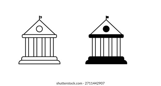 Icono de conjunto de gobierno con fondo blanco Vector Ilustración de stock