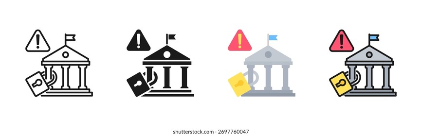 Paquete de iconos de apagado del gobierno en varios estilos