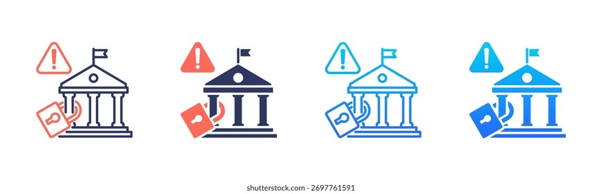 Paquete de iconos de apagado del gobierno en varios estilos