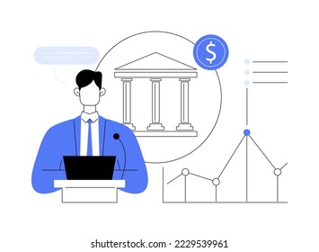 Government spending abstract concept vector illustration. Spending country budget, government expenditures list, public sector consumption, gross domestic product, tax sources abstract metaphor.