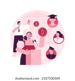 Government spending abstract concept vector illustration. Spending country budget, government expenditures list, public sector consumption, gross domestic product, tax sources abstract metaphor.