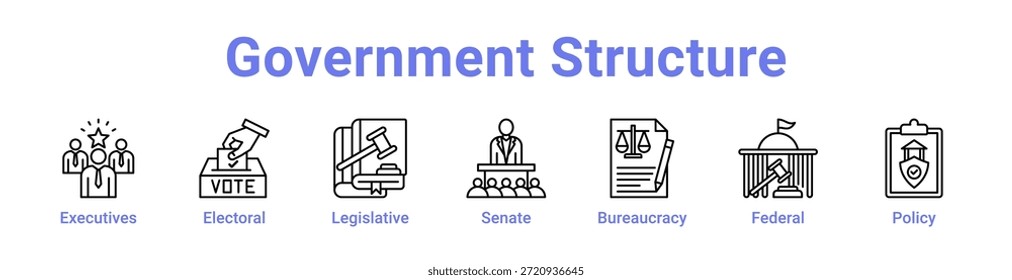 - Icono de estructura de gobierno Anuncio y colección