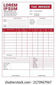 Government tax invoice bill letter (Goods and Service Tax)