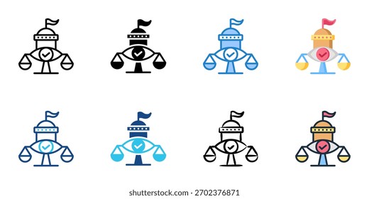 Conjunto de iconos de transparencia gubernamental colección de estilos múltiples 
