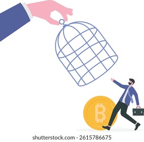 Government try to control crypto.authority and legal for trading crypto concept, cryptocurrency regulation

