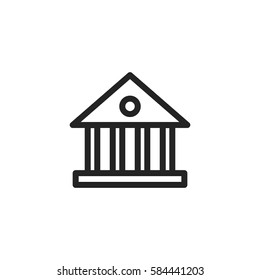 Government Vector Icon, Building Symbol. Modern, Simple Flat Vector Illustration For Web Site Or Mobile App