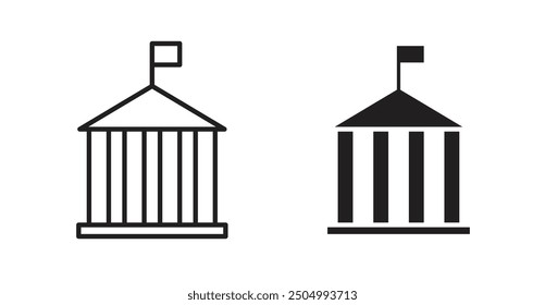 Government vector icon collection. Solid and outlined style.