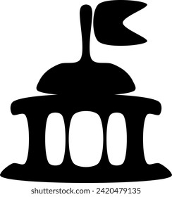 government vector icon - simple round curve